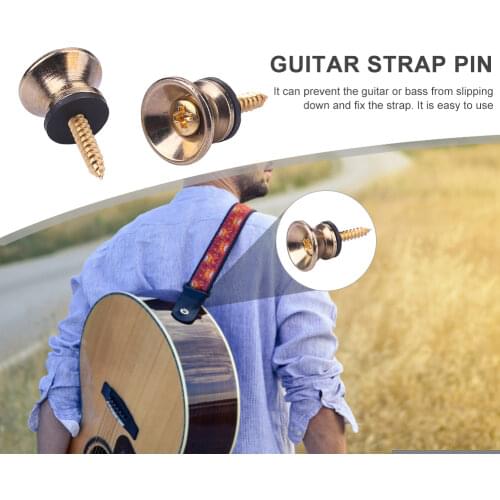 2pcs Portable Guitar Pegs for Acoustic Electric Bass Ukulele Guitar Strap Buckle Lock Pins Metal Guitar Strap Buckle Button
