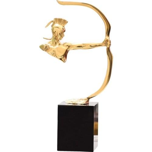 2020 PULLING BOW CHARACTER FIGURINES LUXURY COPPER SOLDIER ORNAMENT HOME FURNISHING CRAFTS OFFICE DESKTOP STATUE DECORATION