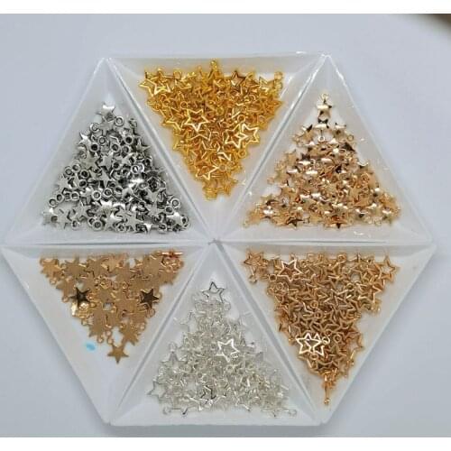 30pcs/lot Gold Silver Hollow Little Stars Charms Pendant For Jewelry Making Findings Diy Earrings Supplies Handmade Accessories