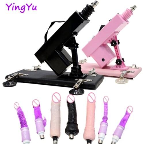 Automatic Powerful Sex Machine for Women and Men Retractable Love Machine Thrusting Masturbation Pumping Gun with 7 Dildos