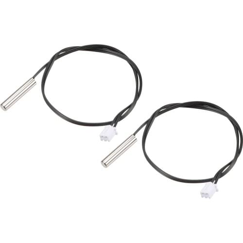 Uxcell 2pcs 150K Temperature Sensor Probe, Stainless Steel NTC Thermal Sensor Probe 30cm Digital Thermometer Extension Cable