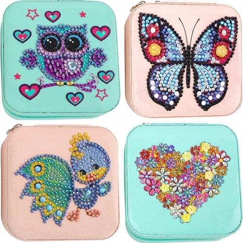 DIY 5D Mosaic Rhinestone Jewelry Storage Box Special Shape Diamond Resin Painting Kit Jewelry Organize Case Holder Gifts