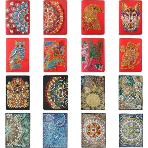 DIY Special Shaped Diamond Painting Leather Passport Protection Cover Handicraft Gift For Xmas Leather Embroidery Passport Cover
