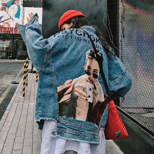 2020 Real Shot 2020 Fashion Loose Worn Washed Denim Jacket Free Shipping