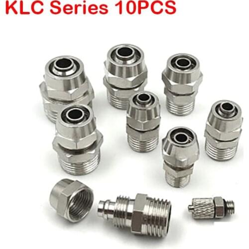 BSPT 10Pcs KLC4-M5,KLC6-M5,KLC4-01,KLC6-02,KLC8-01,KLC8-02,KLC12-01 Fittings Threaded Elbow Fitting Pneumatic Quick Connector
