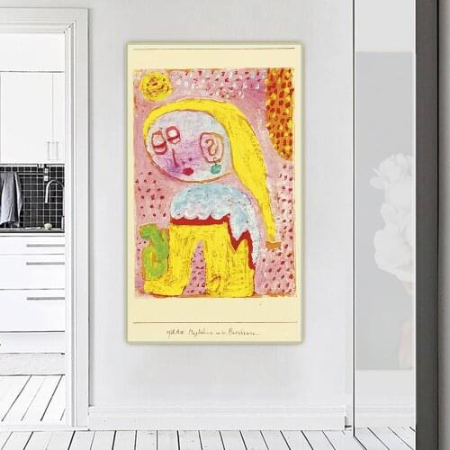 Paul Klee Canvas Oil Painting"Magdalena Vor Der Bekehrung"Western Art Decor Poster Wall Aesthetic Backdrop Home Room Decoration