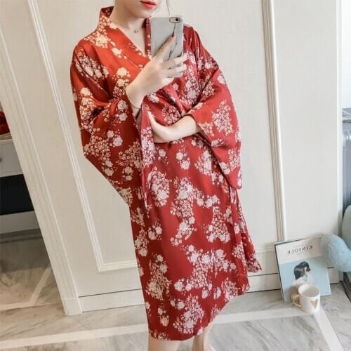 Traditional Japanese Kimonos Yukata Kimono Cardigan Female Japanese Pajamas Costume Geisha Dress Haori Obi Yukata FF2211