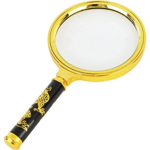 Magnifier Hand Held Magnifying Loupe Gold Reading Glass Lens Exquisite Workmanship Inspecting Jewelry Checking Maps