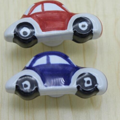 Car model ceramic children knobs,cartoon ,bIue ,red car ceramic drawer cabinet knobs handles porcelain children room knobs