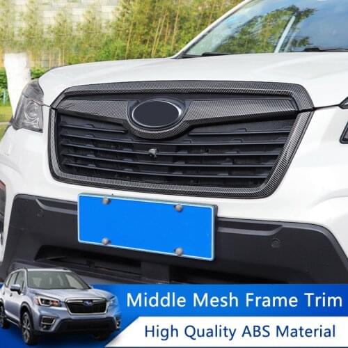 QHCP Car Front Grille Mesh Trim Strip ABS Middle Mesh Sticker Decoration For Subaru Forester 2019 2020 2021 Exterior Accessories