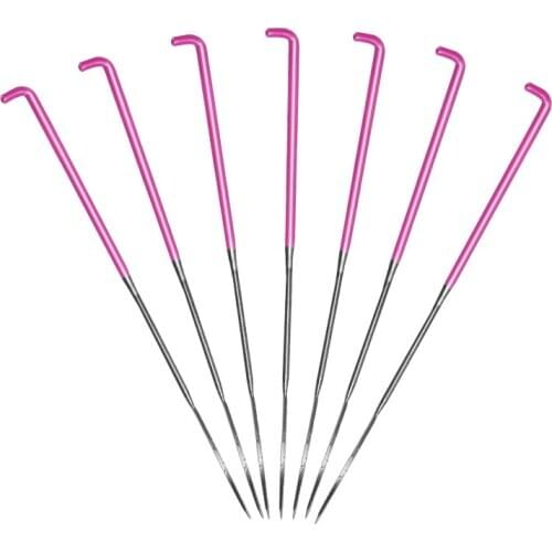 LMDZ 7 Pieces Wool Felting Supplies Felting Needles Kit Needle Felting Tool with Plastic Box for Wool Felting (Spiral,Pink,L)