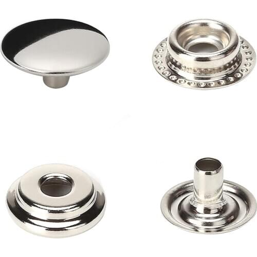 100pcs 15mm Stainless Steel Tapping Snap Fastener Kit Tent Marine Yacht Boat Canvas Cover Tools Sockets Buttons Silver Buttons