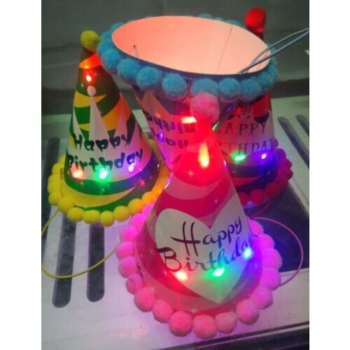 The new light emitting childrens birthday Christmas hat children flash cap Christmas Hat Christmas Day cap wholesale