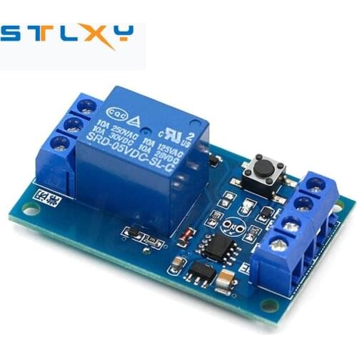 Single key bistable relay module automobile refit switch one key start stop self lock single chip microcomputer control 51
