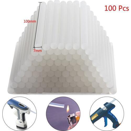 Wholesale price 100pcs 100 x 7mm Clear Hot Melt Glue Sticks Adhesive For Trigger Electic Glue Power tool Repair Kit Accessories