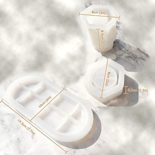 Resin Molds for Large Hexagon Jar and Spice Grinder Mills Grinder Epoxy Casting Silicone Mould for DIY Herb Crusher