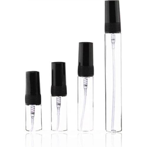 New 5PCS Black Mini Small Empty Perfume Bottle 2ml 3ml 5ml 10ml Miniature Portable Glass Spray Bottles Make-up Cosmetic