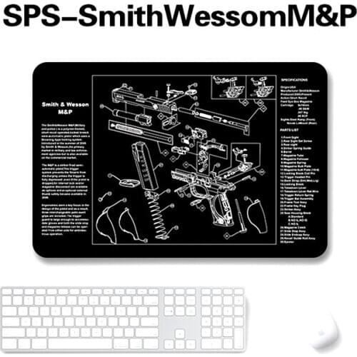 Glock Imperial Rifle Split Rubber Mouse Pad with Printing of Full Parts List and Instructions for AR-15 AK 47 SPS-1911 Remington