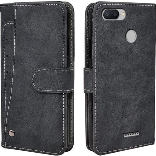 Luxury Vintage Case For Xiaomi Redmi 6 6A Pro Case Flip Leather Silicone Wallet Phone Cover TPU Business With Card Holder