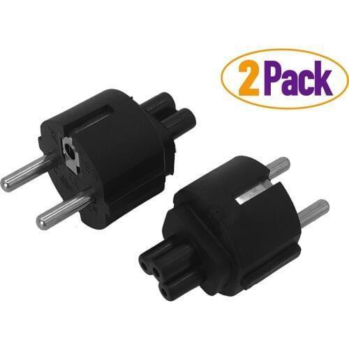 2PCS/lot EU Mains Power Cable plug adapter EU PLug to IEC320 C5 Clover Leaf adapter plug