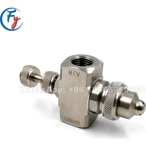 Wide angle internal type air atomizing nozzle high performance stainless air automatic nozzles with cleanout needle