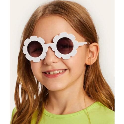 2pcs/lot Factory Wholesale Sunflower Cute kids sunglasses Round lens Boys&girls Lovely glasses UV400 Children Oculos de sol N554
