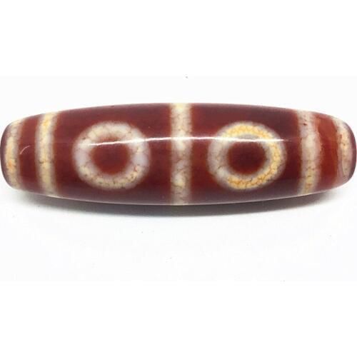 Tibet Beads Red Natural Chalcedony Four Eyes 15mm*55mm Pendant Powerful Amulet Tibetan Dzi Beads Loosing Beads DIY Pendant