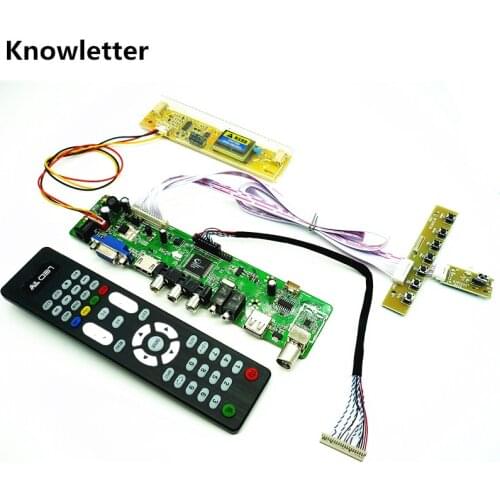 TV+HDMI+VGA+AV+USB+AUDIO TV LCD driver board 15" LM150X08 HSD150X17 HT150X02-100 M150XN07 1024*768 LCD controller board DIY kits