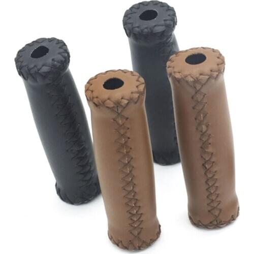 Bicycle Grip PU Leather Hand-Stitched Shock Absorption Road Bike Sponge Comfortable 120mm Grip Cover Bicycle Accessories