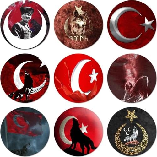 Turkey Wolf Icons Pins Badge Decoration Brooches Metal Badges For Backpack Decoration