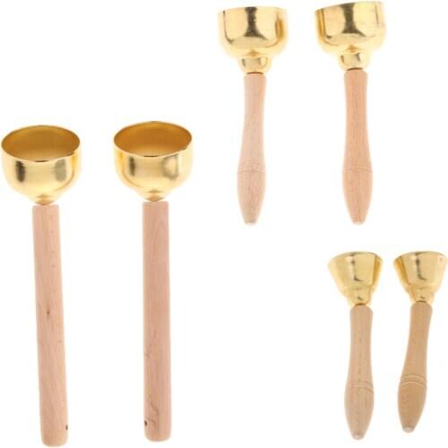 1 Pair Copper Peng Bell Tinkle Jingle Bell Percussion Instrument