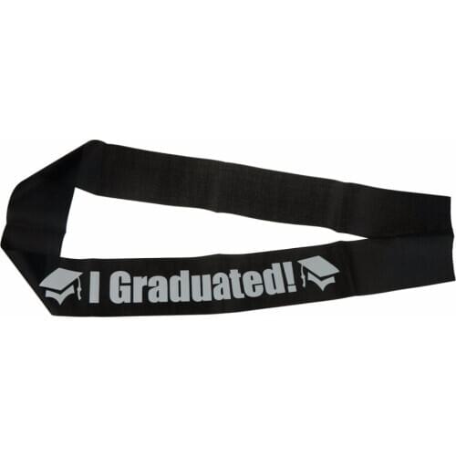 1PC Black White I Graduated Satin Sash Single Sided Graduate High School Celebration Party Photo booth Props Party Supplies Gift