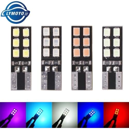 10Pcs/Lot T10 LED W5W Canbus Lights 194 12smd 2835 LED Bulbs Car Error Free LED Lights Parking Car side light Clearance Lamp 12V