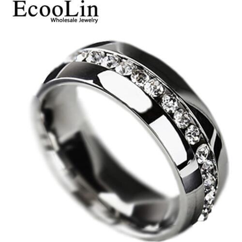 10pcs Wholesale Fashion Jewelry Classic women Wedding Ring lot Channel-Set Eternity 316L Stainless Steel rings free shipping