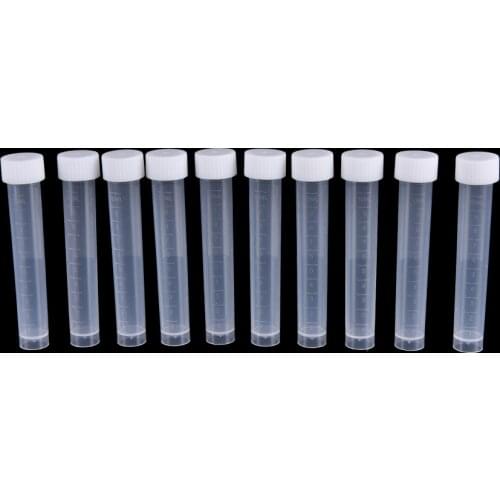 10pcs 10ml Plastic Frozen Test Tubes Vial with Seal Cap School Chemistry Educational laboratory bottle plastic pipe
