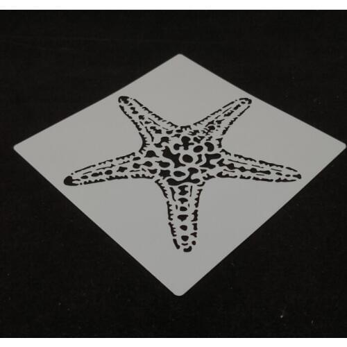 13*13 starfish Plastic Layering Stencils for DIY Scrapbooking/photo album Decorative Embossing DIY Paper Cards Crafts