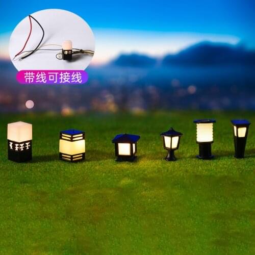 2pcs 3v Sand Table Model Layouts Mini Lawn Light Lamppost LED Lamp Decors Accessories