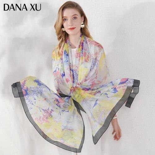 2020 Silk Long Scarf Luxury Brand Women New Design Beach Blanket Shawl Wear Swimwear Bandana Hijab Face Shield Foulard