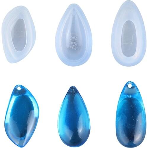 3pieces/set drop tear stone pendant earring Silicone Mold Resin Silicone Mould handmade DIY Jewelry Making epoxy resin molds
