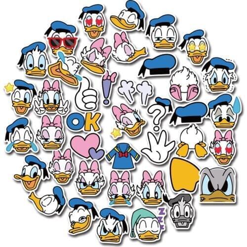 40Pcs/Bag Cartoon Donald Duck Stickers Cute Mini Mobile Phone Cup Child Toys Waterproof Hand Account Stickers Paper Stickers