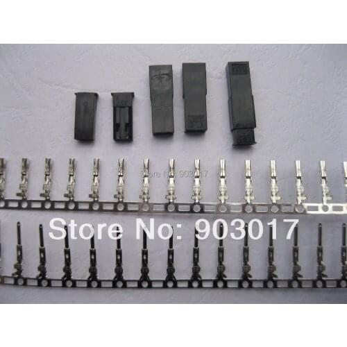 500 Set Female & Male JST 2 Pin Housing and Pin Connector Black Color