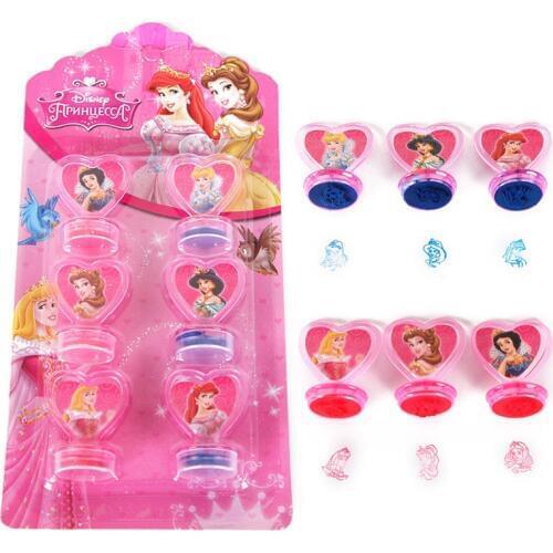 6pcs/set Princess Seal Stamp Children DIY Diary Decoration Painting Scrapbooking Decoration Party Supplies Gift