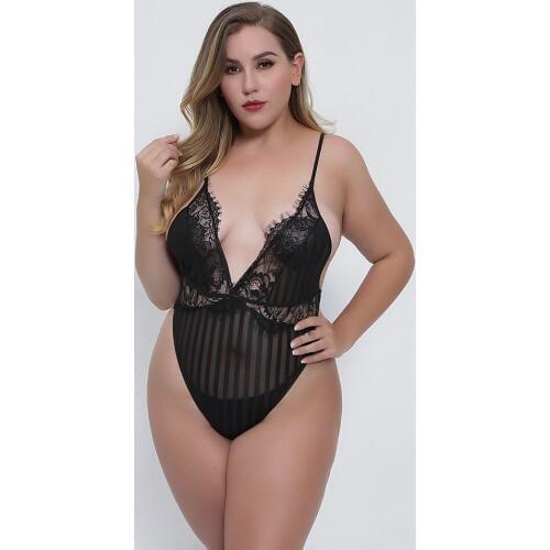 Plus size lace strappy sexy loose women jumpsuit strapless floral XL 2XL 3XL 4XL romper mesh club sleeveless high quality