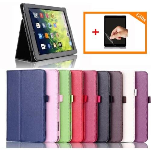 For Samsung Galaxy Tab 2 10.1 P5100 P5110 Tablet 10.1 inch Case PU Leather Stand Protective Skin Tab 2 10.1'' Cover P5100 + Film