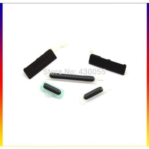 Black New Housing Power Volume Side Buttons HDMI USB Plug Cover Case For Sony Ericsson Xperia S LT26 LT26i Free Shipping