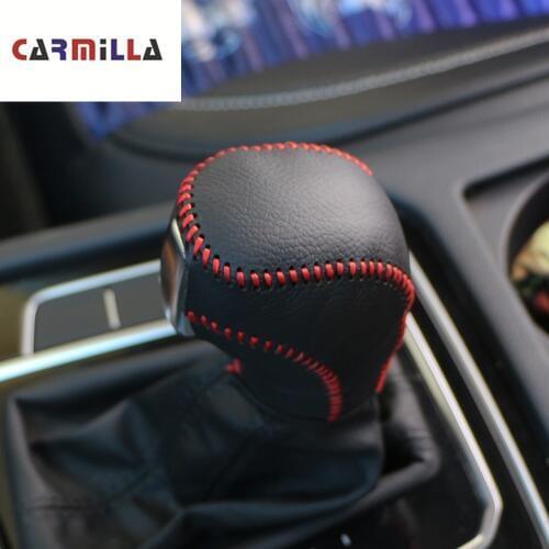 For Volkswagen VW Polo Tiguan Golf 5 6 7 Mk7 Passat B5 B6 B7 CC Jetta AT Automatic Hand-stitched Leather Gear Shift Knob Cover