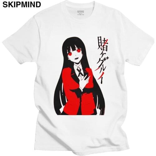 Kakegurui Yumeko Jabami Shirt Mens 100% Cotton Manga and animated Tshirt tv show Tee Short Sleeve Casual T-shirt Clothing Gift