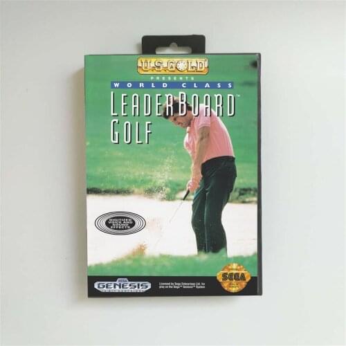World Class Leaderboard Golf - USA Cover With Retail Box 16 Bit MD Game Card for Sega Megadrive Genesis Video Game Console