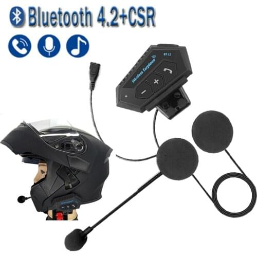 Kebidu Newly Headphone Bluetooth Motorcycle Headset V4.2 Bluetooth for Motor Bike Earphone Noise Reduction with Microphone MIC