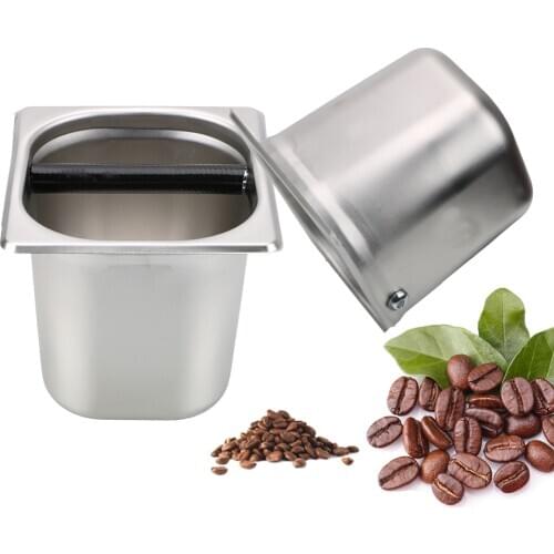 Two Size Durable Coffee Supplies Espresso Knock Box Practical Anti slip Coffee Knock Box Stainless Steel Kitchen Tool